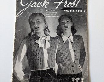 Vintage 1940s Jack Frost Knitting Pattern Booklet