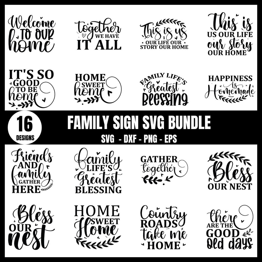 Family Sign SVG Bundle: Home Decor Quotes (digital Download) - Etsy