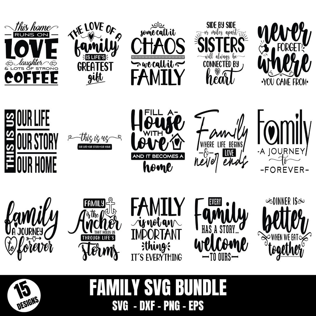 Family Quotes SVG Bundle: Home Decor Cut Files - Etsy