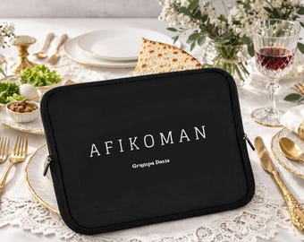 Benutzerdefinierte Afikoman Beutel, personalisierter Matzah-Halter, gepolsterte Seder-Tasche mit Reißverschluss