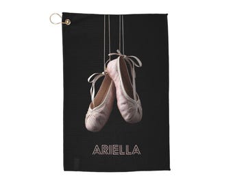 Ballettschuhe Golf Handtuch | Personalisierte Namensoption | Ballettcore