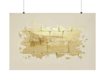 Póster del Kotel Dorado de Jerusalén, Muro de las Lamentaciones, arte moderno, regalo judaico, regalo de boda