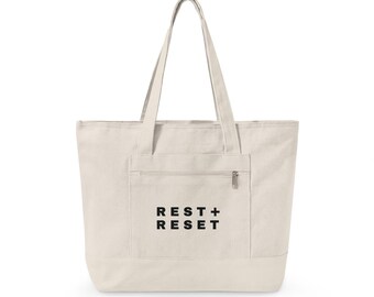 Bolsa de lona con cremallera, artículos esenciales para Shabat, regalo judío para descansar y reiniciar.