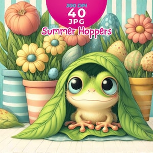 Clipart de rana primaveral caprichosa: Cuadro de recompensas para el aula escolar para profesores