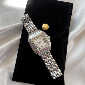 Damen Silber Uhr, edles und luxuriöses Design, elegantes Geschenk für sie