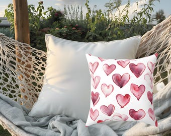 Almohada con diseño vintage de corazón romántico. Decoración acogedora para el hogar para el día de San Valentín, regalo para seres queridos, boda, aniversario, arte de corazón.