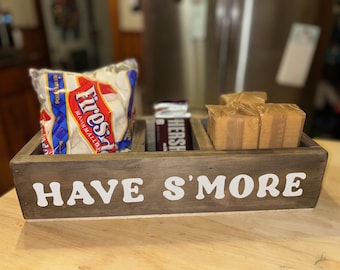 Handcrafted Wood S'mores Box: Campfire Treat Kit, Rustic Gift