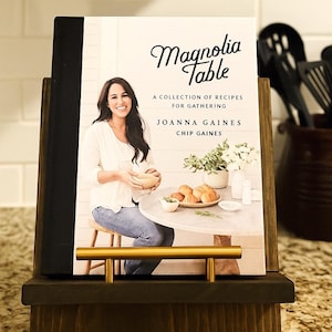 Wooden Cookbook Holder For Kitchen Counter, Wooden Tablet Holder For End Table, Recipe Holder For Countertop, Rustic Wood Cookbook Holder