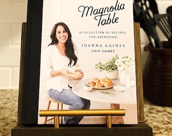Rustic Wooden Cookbook Holder: Recipe Stand for Kitchen