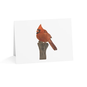 Kardinal-Grußkarten-Druck - Dankes-Karten - Natur-inspiriertes Briefpapier-Set