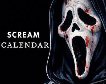 Calendario digital de películas Scream 2026 / Calendario de películas de terror