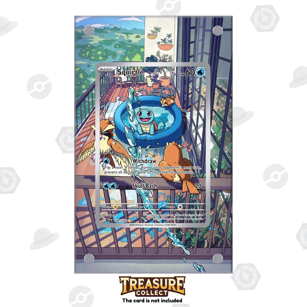 thumbnail interactive-video image 1 of Pokémon Stellar Crown Large Magnetic Display Case – Holds 3 Cards, With Artwork & Stand, UK Made 1 of 3