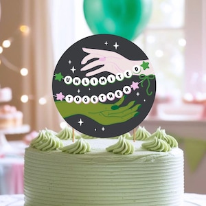 Wicked Cake Topper, Unlimited Cake Decoration, Wicked Party Theme, Birthday Decorations Instant Download Elphaba and Glinda Topper REF010