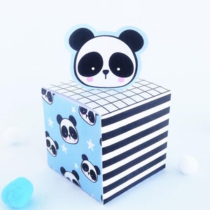 Panda Mini Favor Box Template | Printable Panda Party Favors | Cute 1st Birthday Panda Party Gifts | Panda Birthday Instant Download REF015