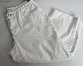 Coldwater Creek Cropped White Jeans Natural Fit Capri Women's 12 Summer Cottage