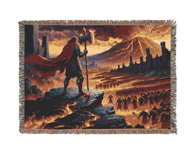 The War of the Orcs Truly Woven Blanket for Fantasy Lovers, Myth, Lore, Battle, Epic