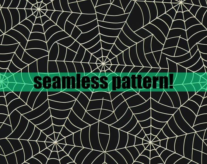 Gothic Seamless Spiderweb Pattern — Digital Download, Black & White, Perfect for Halloween, POD, Crafts, Wallpaper, Clothing, Parties