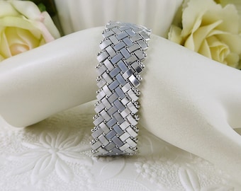 Woven Half Tila Bracelet Silver and Gray