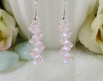 Rosaline ABx2 Crystal Earrings, Woven Flat Spiral Design