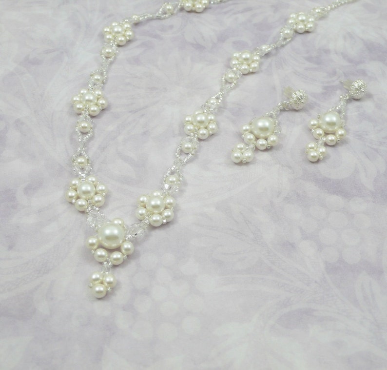 Woven Necklace and Earring Set Art Decco Inspired