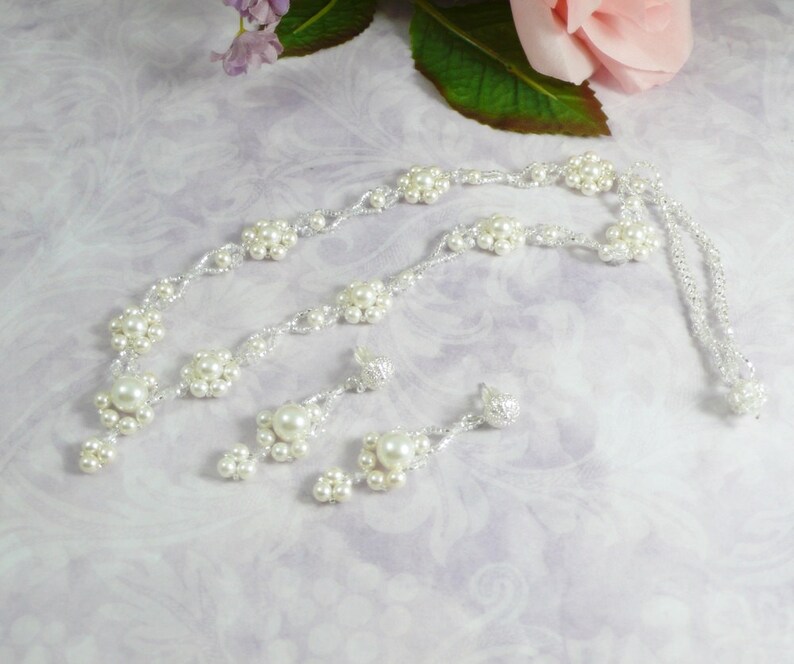 Woven Necklace and Earring Set Art Decco Inspired