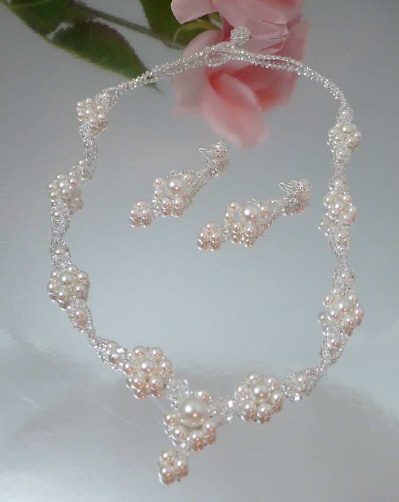 Woven Necklace and Earring Set Art Decco Inspired