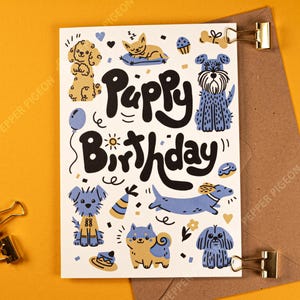 Hunde Geburtstagskarte / Puppy Birthday / Lustige Klappkarte zum Geburtstag für Hunde-Fans
