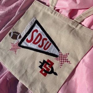 Custom College Pennant Flag Tote Bag