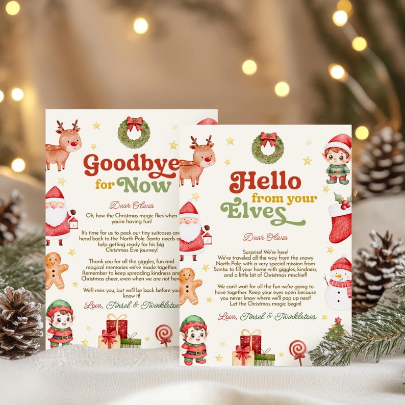 Christmas Elf Letter Templates: Editable Elf Arrival and Goodbye Card ...