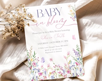 Baby in Bloom Invitation, Baby Shower Invite