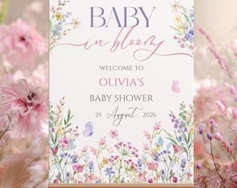 Baby in Bloom Baby Shower Welcome Sign