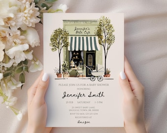 Cafe Bebe Baby Shower Invitation, Coffee Shop Invite