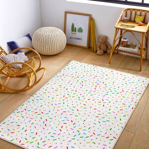 Colorful Sprinkle Kids Rug – Soft Playroom Carpet for Nursery, Baby ...