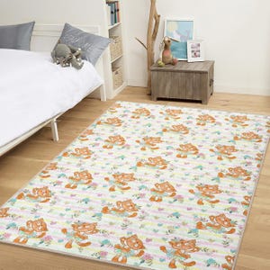 Alfombra infantil con adorable gatito: suave alfombra de juegos con dibujos de gatos. Ideal para guardería, habitación de bebé, regalo Montessori o baby shower.