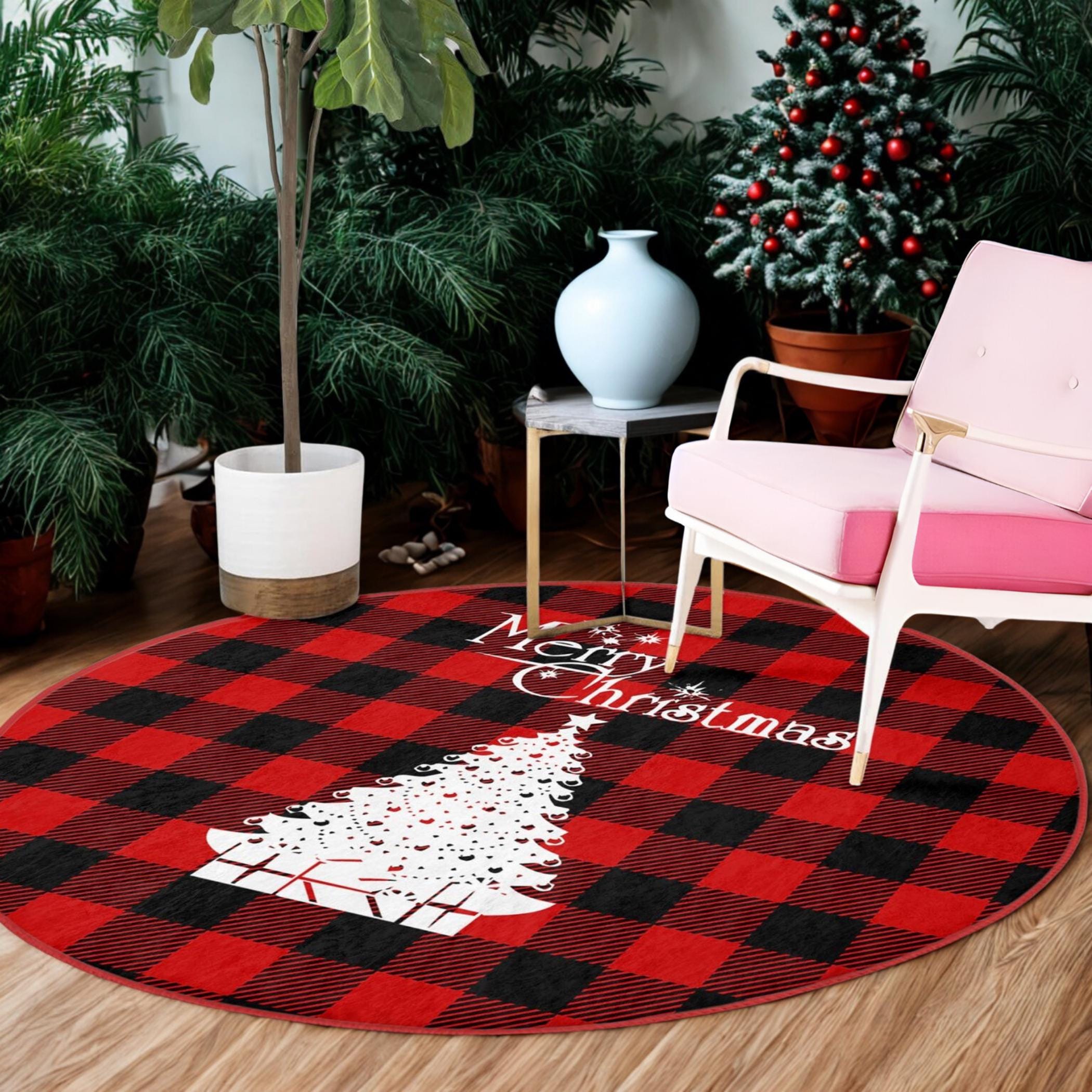 vintageラグ カーペット クリスマスツリー チェック 2137 vintageラグ カーペット クリスマスツリー チェック 2137 - メルカリ
