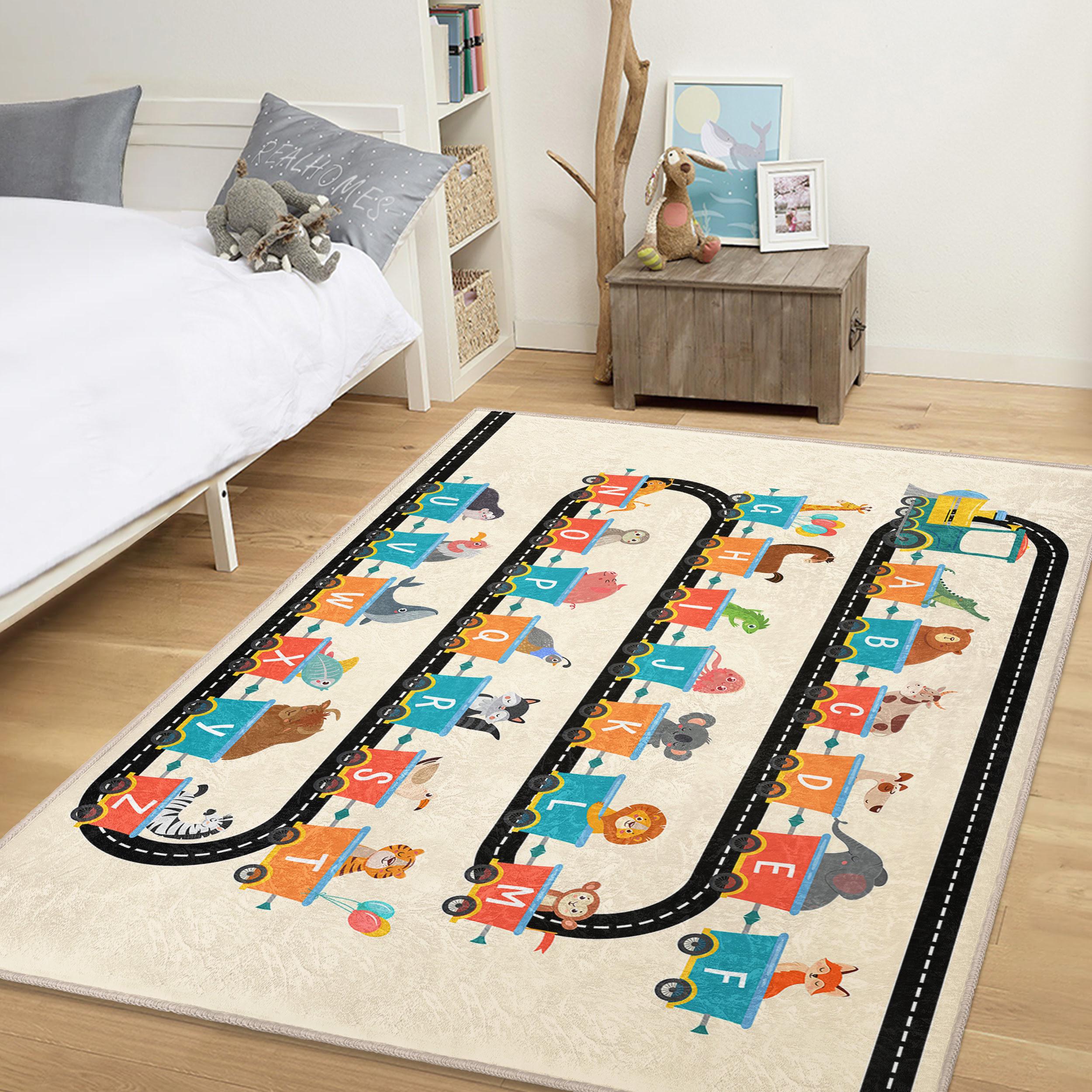 Classroom Train Rug Alphabet Animal Train Rug: ABC Learning Play Mat, Nursery Decor - Etsy