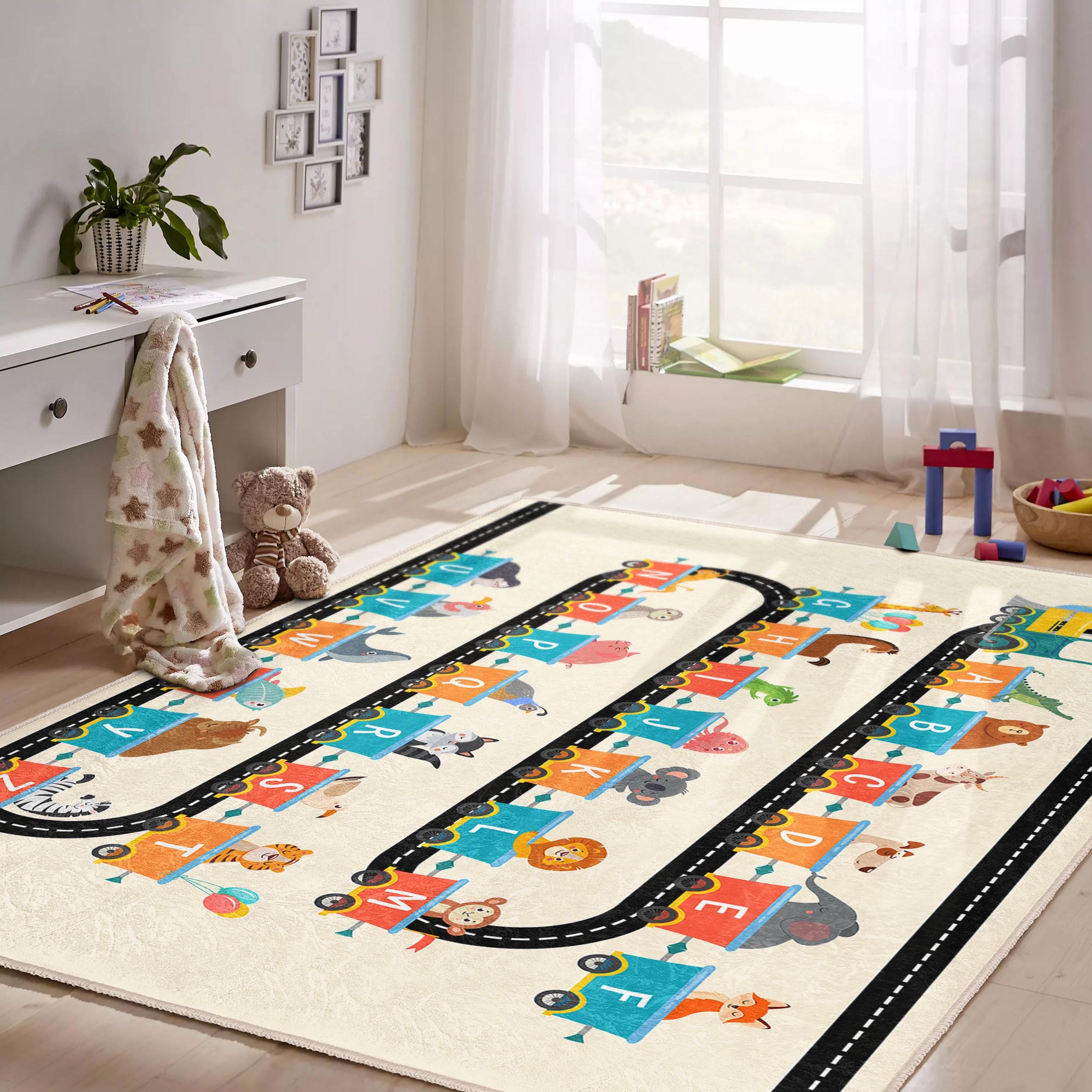 Classroom Train Rug Alphabet Animal Train Rug: ABC Learning Play Mat, Nursery Decor - Etsy