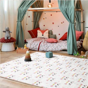 Cute Kitten Rectangle Rug|Cat Themed Carpet|Kitty Non-Slip Rugs|Animal Print Preschool Carpets|Pet Friendly Mat|Decorative Cats Rug