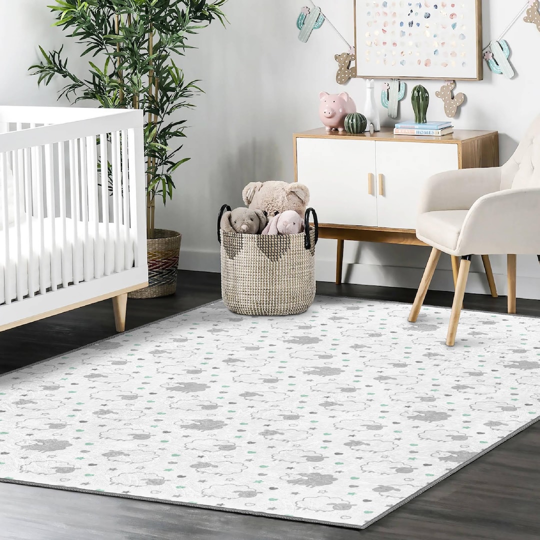 Sheep Nursery Rug: Anti-allergic Kid's Room Carpet - Etsy