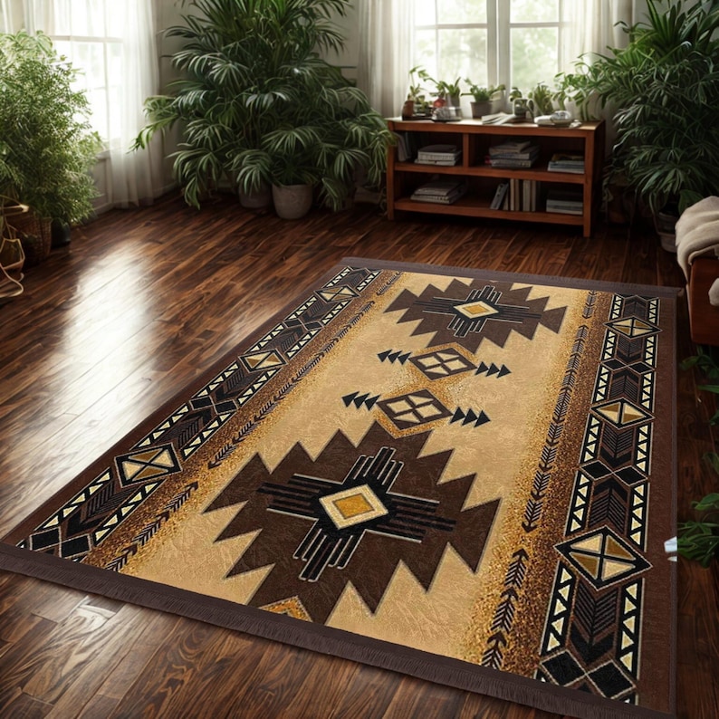 Southwestern Geometric Rug: Aztec Tribal Boho Decor - Etsy