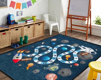 Forest Animal Kids Rug - Fox - Mushroom Playmat, Soft - Washable Nursery Carpet, Woodland Theme, Cozy - Durable Floor Decor