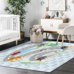 Tapis de chambre de garçon Speedway|Tapis de voiture de course|Tapis de chambre d'enfant de course|Meilleurs tapis de chambre d'enfant|Tapis de jeu imaginatif|Tapis créatif