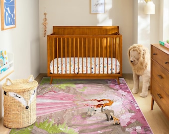Princess Kids Rug : tapis antidérapant pour salle de jeux conte de fées