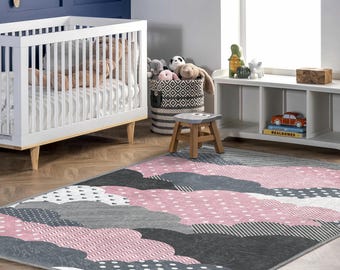 Woodland Fox Kids Playroom Rug: Soft Washable Nursery Decor
