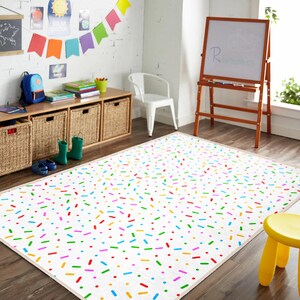 Sprinkle Area Rug Colorful Sprinkle Kids Rug – Soft Playroom Carpet for Nursery, Baby ...