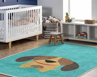 Alfombra infantil de microfibra suave para cachorros.