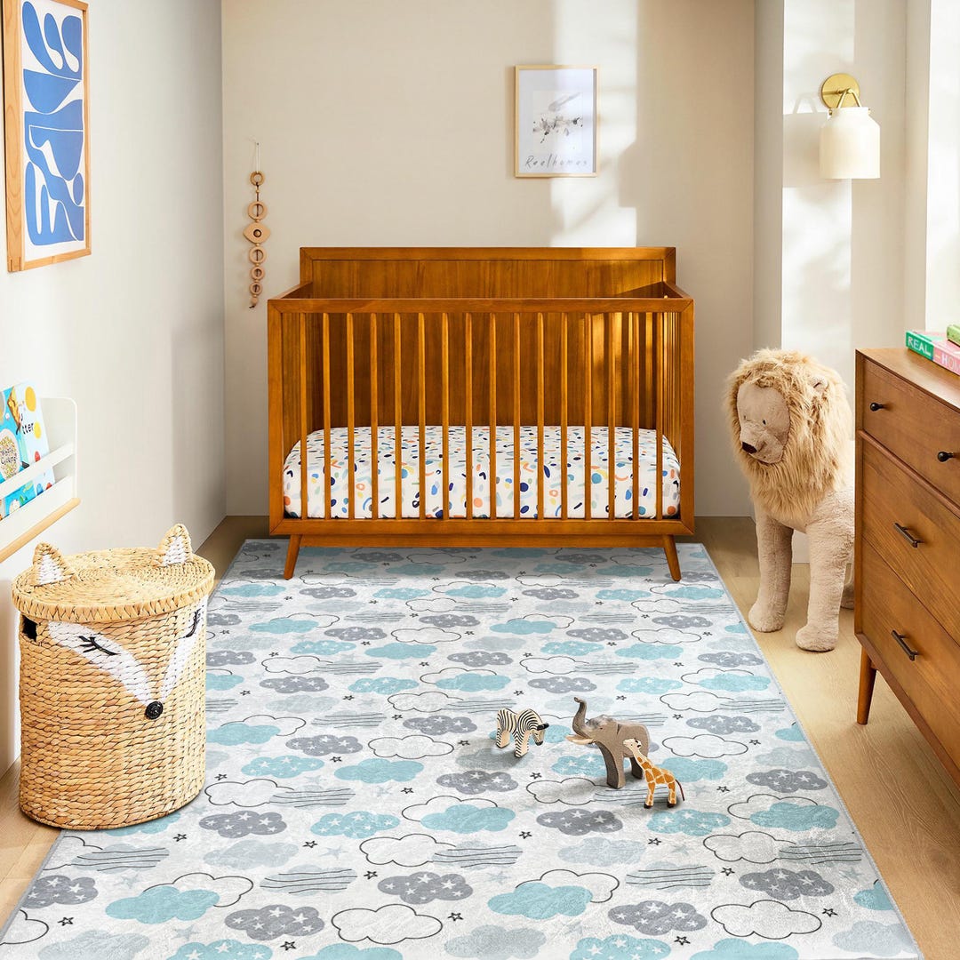Infant Rug Soft Cloud Playroom Rug – Cozy Nursery Kids Room Carpet, Ideal for ...