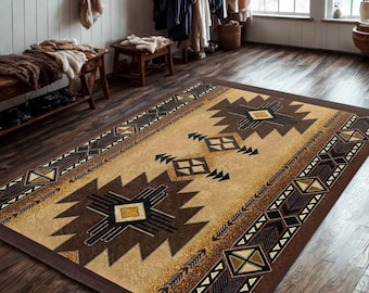 Geometrischer Teppich: Azteken-Tribal-Boho-Dekor