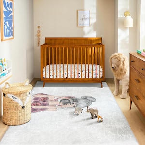 Alfombra de niña sonriente para habitación de adolescente, alfombra de dibujos animados de fotógrafo, alfombra infantil de arte moderno, decoración infantil blanca suave, idea de regalo para preadolescentes