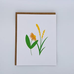 Carte de voeux florale // Fleurs sauvages // Carte vierge // Carte de voeux faite main // Carte de voeux simple